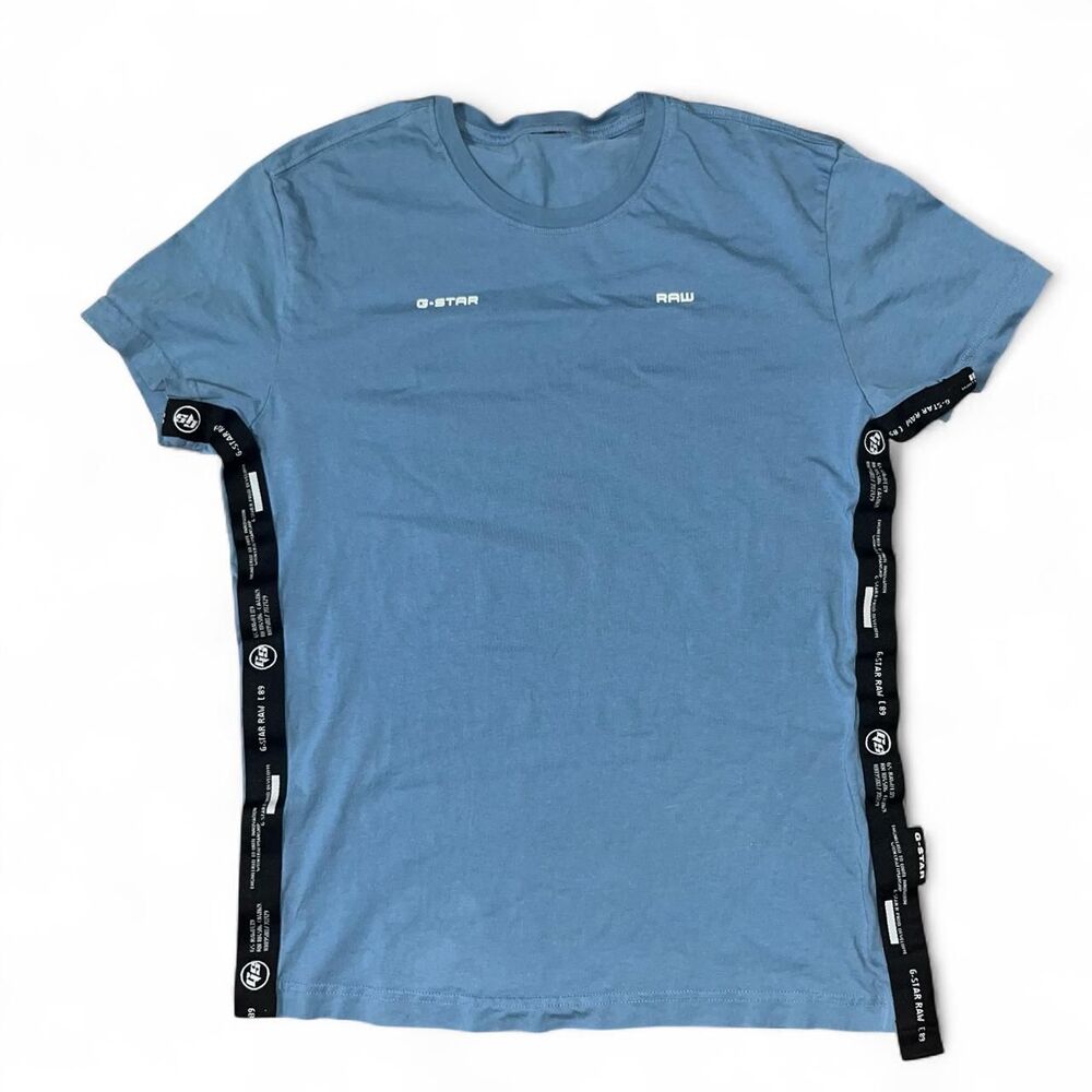 G Star Raw Men's Blue and Black T-shirt SZ S